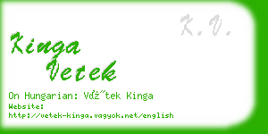 kinga vetek business card